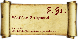 Pfeffer Zsigmond névjegykártya