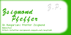 zsigmond pfeffer business card